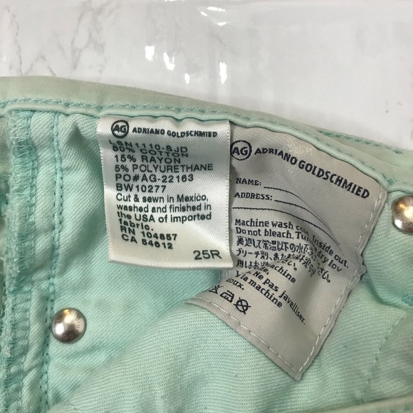 AG X CALYPSO ST BARTH Mint Stilt Sateen Jeans Size 25 - Picture 6 of 6